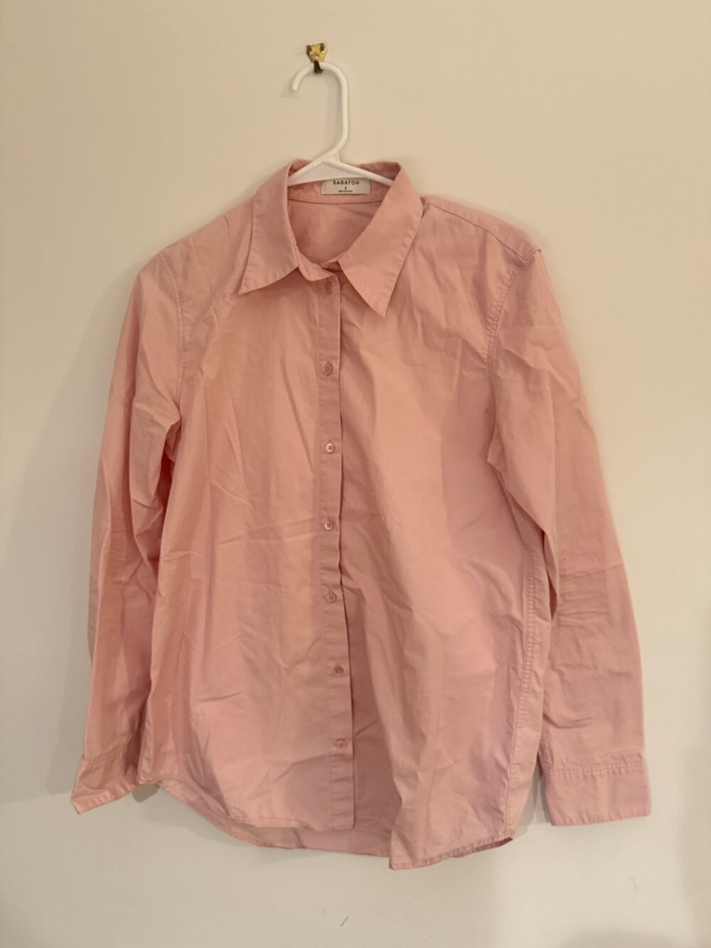 Babaton Light Pink Button-Up Shirt — Size S